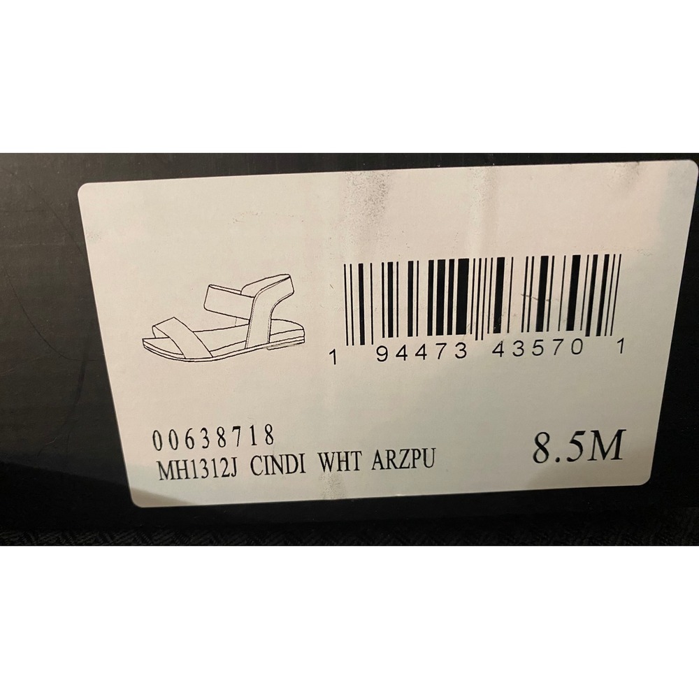 MIA Cindi White Strappy Flat Sandals Size 8 1/2M MH1312J Elastic Ankle Strap NEW - Picture 4 of 8